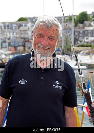 Jean-Luc Van Den Heede, Skipper in der Golden Globe 2018 alleine Segelregatta rund um die Welt. Foto in Falmouth, Großbritannien, im Juni 2018. Stockfoto