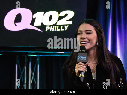 Bala Cynwyd, PA, USA. 16 Mai, 2018. Amerikanische Singer-Songwriter Madison Bier Visits Q102 Performance Theater. Stockfoto