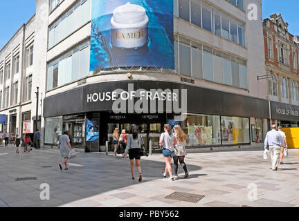 House of Fraser Department Store aufgrund der Schließung im Januar 2019 Cardiff City Centre Wales UK KATHY DEWITT Stockfoto