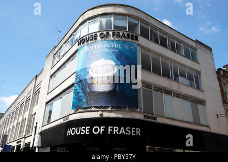 House of Fraser Department Store aufgrund der Schließung im Januar 2019 Cardiff City Centre Wales UK KATHY DEWITT Stockfoto