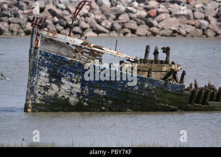 Strände und vergessene Schiffswracks, Barry Hafen, Barry Island, South Wales Küste, Stockfoto