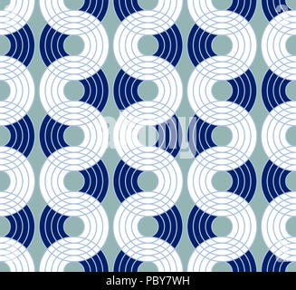 Geometrische abstrakte nahtlose Muster Hintergrund. Bunte Formen von Kurven und Kreise. Retro Stil modern Trend Design Stockfoto