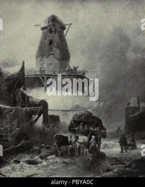 174 niederländische Malerei des 19. Jahrhunderts - nuyen - Die Alte Mühle Stockfoto