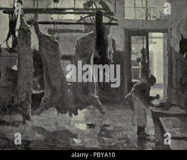 174 niederländische Malerei des 19. Jahrhunderts - Tholen - Metzgerei Stockfoto