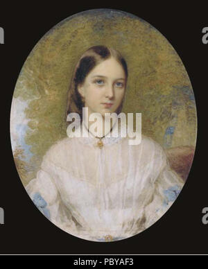 176 Easton - Reginald -1807-1893-unit-a-Jungen-lady-sitzen-in-white-d -2308906 Stockfoto