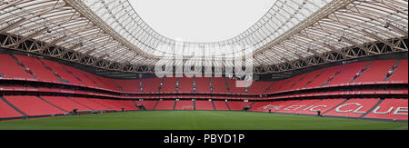 Panoramablick auf San Mames, Fußball-Stadion, Heimat des Athletic de Bilbao, Baskenland, Spanien. Stockfoto