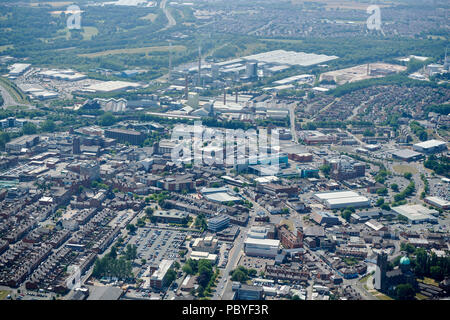 Eine Luftaufnahme von St. Helens, North West England, Großbritannien Stockfoto