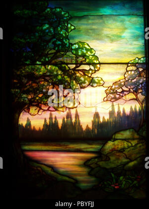 199 Abend Landschaft - Tiffany Studios, C. 1910 Stockfoto