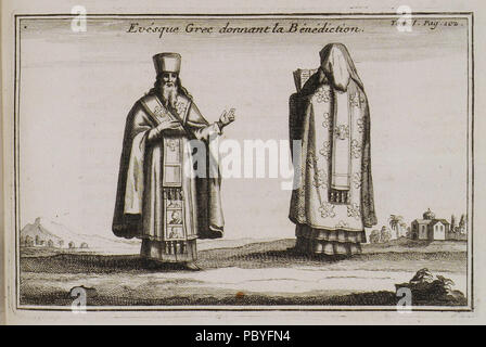 200 Evésque Grec donnant la Bénédiction - Joseph Pitton De Tournefort - 1717 Stockfoto