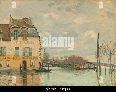 Alfred Sisley, Flut an Port-Marly, Französisch, 1839 - 1899, 1872, Öl auf Leinwand, Sammlung von Herrn und Frau Paul Mellon 211 Hochwasser an Port-Marly eine 18691 Stockfoto