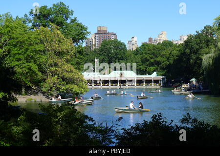 NY Central Park Das Loeb Boathouse Stockfoto