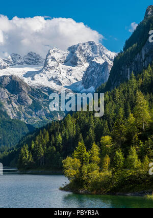 Der Dachstein Gletscher und Berge, die Vorderer Gosausee, Österreich, Europa Stockfoto