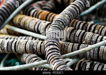 Elemente der Fischernetze, die für die Fischerei. Stockfoto