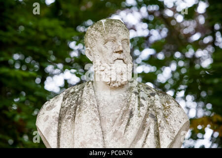 Sokrates 469-399 v. Chr., Philosoph der griechischen Antike, Büste in Nordkirchen Wasserschloss Palace, Deutschland Stockfoto