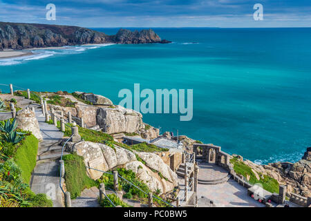 Minack Theatre, Porthcurno, Cornwall, England, Vereinigtes Königreich, Europa. Stockfoto