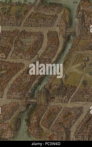339 Ketelvest auf Panoramablick auf Gent von 1534 Stockfoto