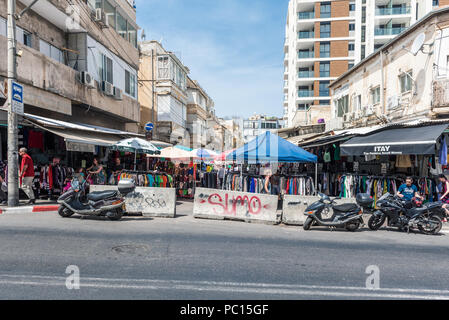 Israel, Tel Aviv - 23. März 2018: Bezalel Markt auf King George Stockfoto