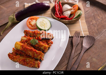 Terong balado indonesischen Essen Stockfoto