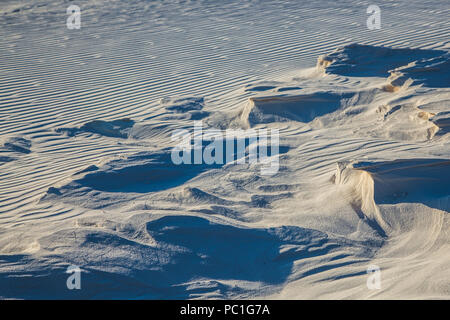 Abstrakte sand Formationen in weißem Gips, Sand. Stockfoto