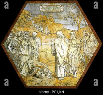 472 Pavimento di Siena, esagono, Elia, predice La Morte di acab (franchi) Stockfoto