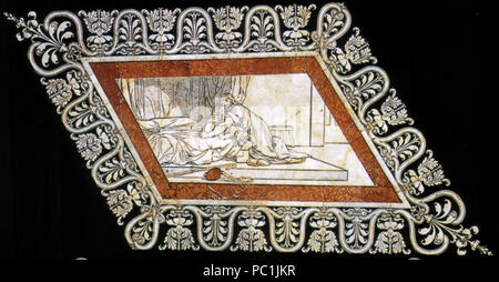 472 Pavimento di Siena, esagono, Elia resuscita Il figlio della Vedova (franchi) Stockfoto