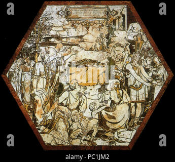 472 Pavimento di Siena, esagono, sacrificio dei sacerdoti di Baal (beccafumi) Stockfoto