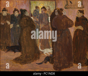 591 Tertulia en la Fonda antes de Comer. La Fonda - Pedro Figari Stockfoto