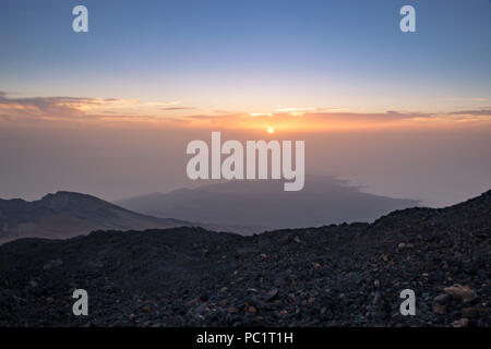 Sonnenuntergang über Küste von Teneriffa der Teide, Spanien, Europa Stockfoto