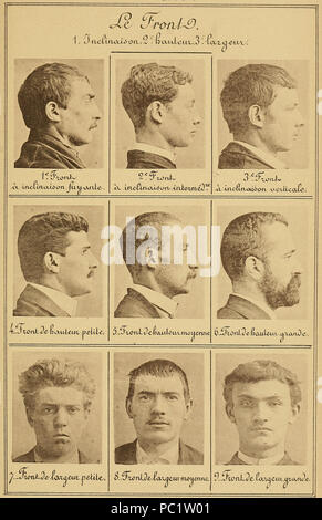 14 Bertillon - Identifikation anthropométrique (1893) 281 Stockfoto