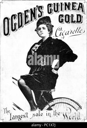 OGDEN'S GUINEA GOLD Zigarette Anzeige ungefähr 1890. Eine Marke, die in der Regel Könige, Politiker und Sportler in Ihrer Werbung und Karten zeigte Stockfoto
