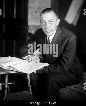 SERGEI RACHMANINOW (1873-1943) russischer Pianist und Dirigent über 1921 Stockfoto