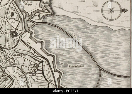 393 Karte von Gent von Georges Louis Le Rouge, Detail (3) Stockfoto