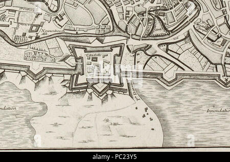 393 Karte von Gent von Georges Louis Le Rouge, Detail (7) Stockfoto