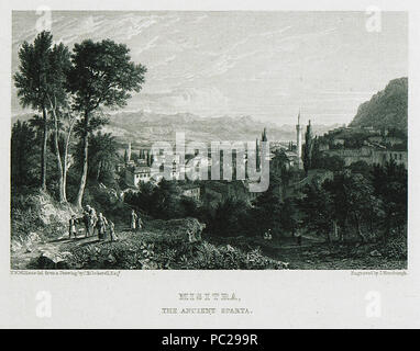 420 Misitra, das antike Sparta - Williams Hugh William - 1829 Stockfoto