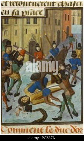 424 Moord op Lodewijk van Orleans 1407 Stockfoto