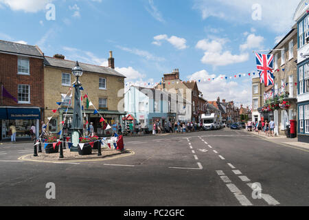 Marktplatz in der historischen Stadt am Meer, Southwold, Suffolk, Großbritannien Stockfoto