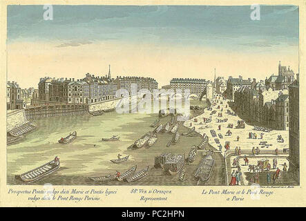 468 Paris Le Pont Marie et le Pont Rouge c 1760 Stockfoto