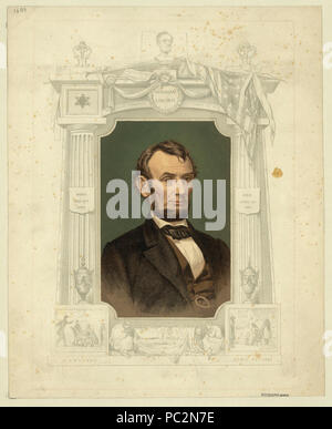Abraham Lincoln, am 13.02.12. Geboren 1809, gestorben 15 April 1865, 14. April 1865 den Märtyrertod Stockfoto