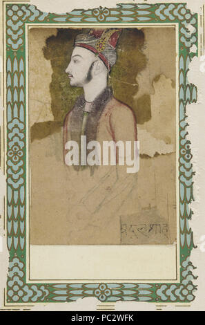 496 Portrait von Ibrahim Adil Shah II, von Bijapur Stockfoto