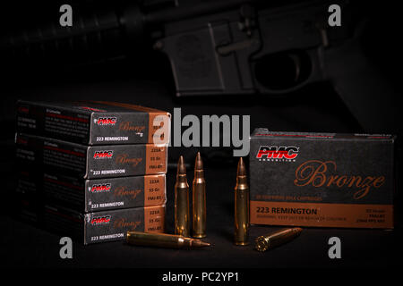 PMC Bronze .223 Munition Stockfoto