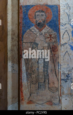 Fresko an der Wand innerhalb der armenischen Kathedrale Kirche vom Heiligen Kreuz auf der Insel Akdamar. Türkei Stockfoto