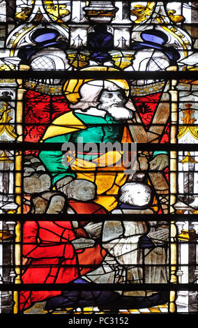 Saint Andrew, Kirchenfenster in St. Severin Kirche in Paris, Frankreich Stockfoto