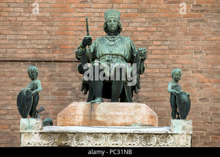 Borso d'Este, Herzog von ferra im Palazzo Municipale/Rathaus/am Corso Martiri Della Liberta in Ferrara (Emilia-Romagna), Italien Stockfoto