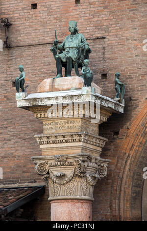 Borso d'Este, Herzog von ferra im Palazzo Municipale/Rathaus/am Corso Martiri Della Liberta in Ferrara (Emilia-Romagna), Italien Stockfoto