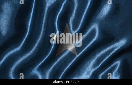 Somalia Flagge - Fabric Flagge Somalia Land-, Hintergrund- und Hintergrundbild von wehende Flagge von Textilien. Stockfoto