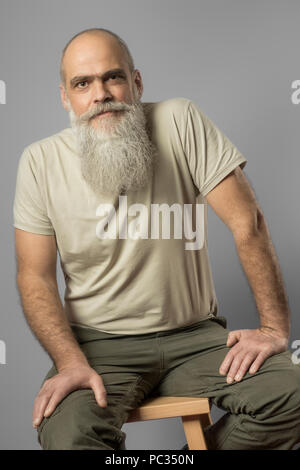 Ein Bild von einem bärtigen reife männliche Portrait Stockfoto