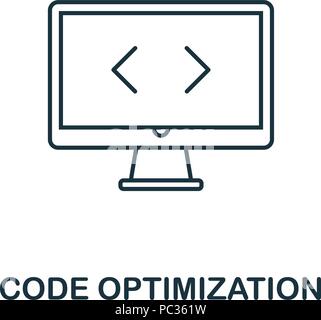 Code Optimierung kreative Symbol. Einfaches element Abbildung. Code Optimierung Konzept symbol Design aus seo-Sammlung. Können für im Web verwendet werden, mobile Stock Vektor