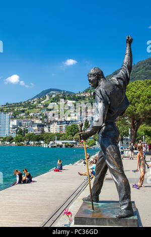 Freddie Mercury Statue in Montreux Stockfoto