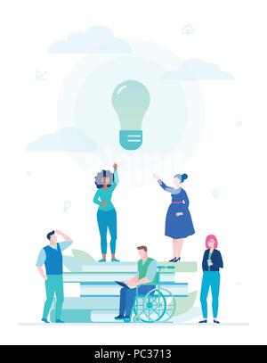 Helle Idee - flaches Design Illustration Stock Vektor