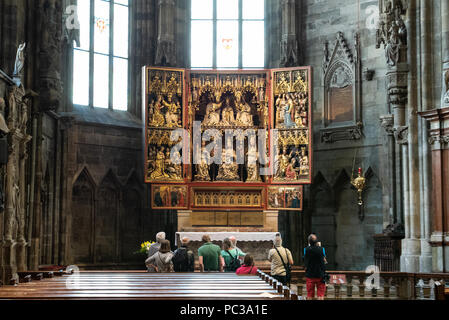 Wiener Neustädter Altar im Stephansdom, der Mutter Kirche von der römisch-katholischen Erzdiözese Wien und der Sitz des Erzbischofs von Wien, Stockfoto